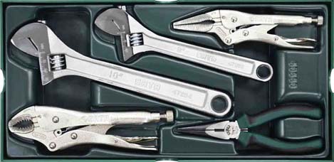 世達(dá)工具09909    工具托組套-5件活動(dòng)扳手及鉗子
