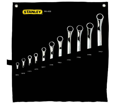 STANLEY史丹利工具94-406-23 11件套公制精拋光45°角雙梅花扳手